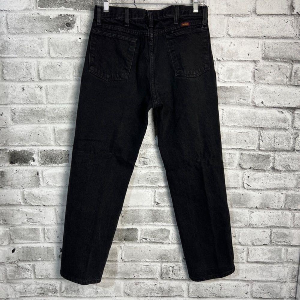 Vintage 90s Rustler Jeans Mens 30 Washed Faded Black Denim Casual Straight Leg